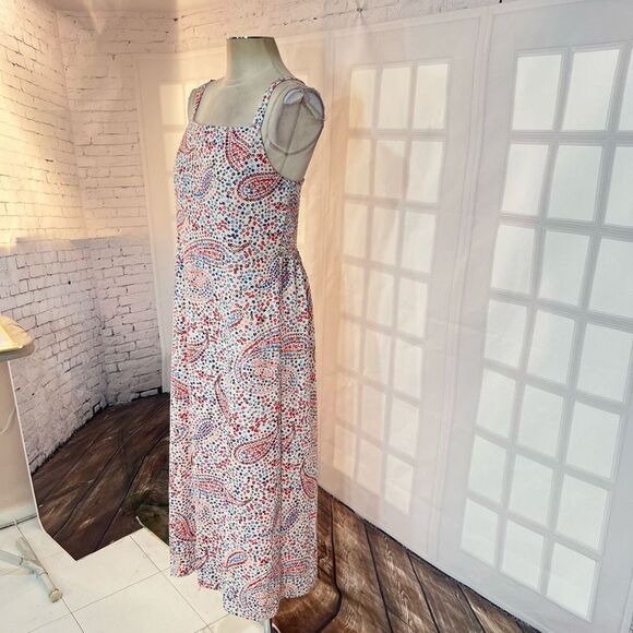 🔥5/25 sale🔥 Sage collective white red blue floral paisley sundress size 8 - Picture 4 of 10